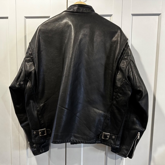 Schott 141 Black Cafe Racer leather jacket size 50 XXL - Picture 8 of 8